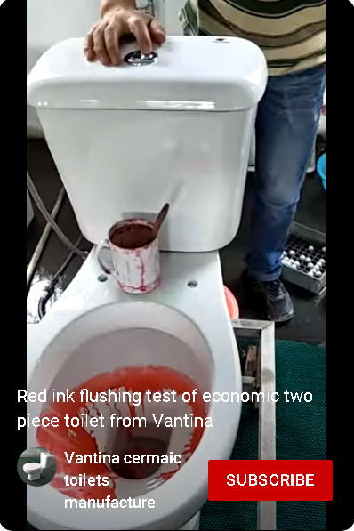 red ink flushing toilet