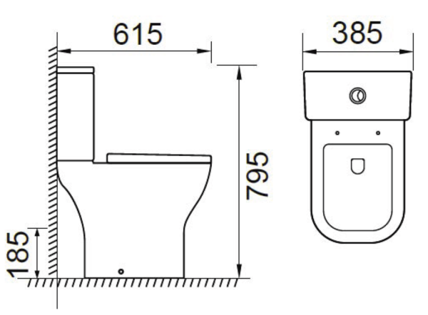 sanitary ware ceramic toilet size