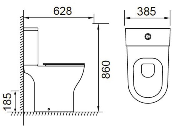 toiet size sanitary ware